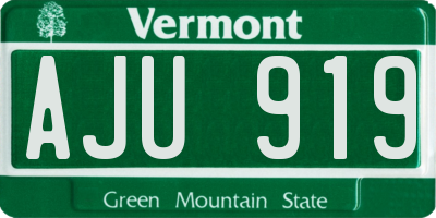 VT license plate AJU919