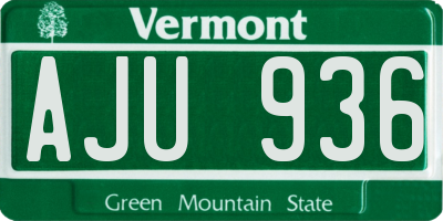 VT license plate AJU936