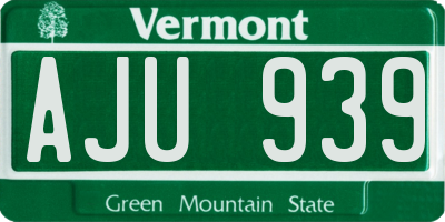 VT license plate AJU939