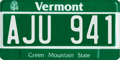 VT license plate AJU941