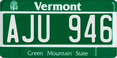 VT license plate AJU946