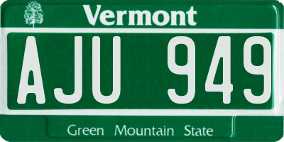 VT license plate AJU949