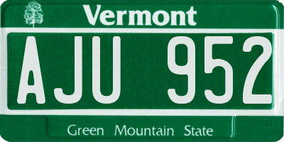 VT license plate AJU952