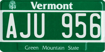 VT license plate AJU956