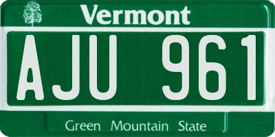 VT license plate AJU961
