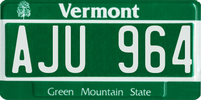 VT license plate AJU964
