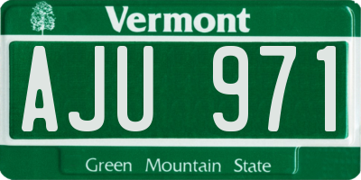 VT license plate AJU971