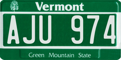 VT license plate AJU974