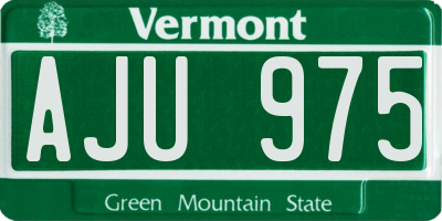 VT license plate AJU975