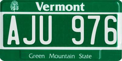 VT license plate AJU976