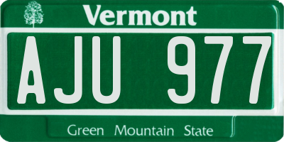 VT license plate AJU977