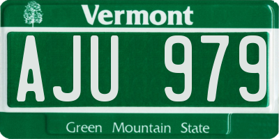 VT license plate AJU979