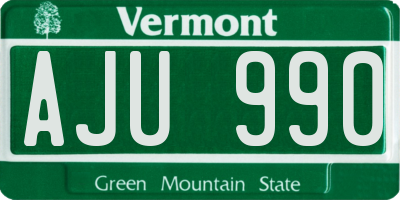 VT license plate AJU990