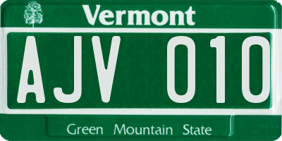 VT license plate AJV010