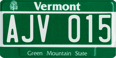 VT license plate AJV015