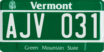 VT license plate AJV031