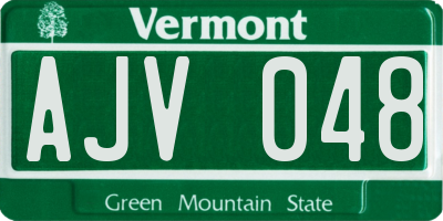 VT license plate AJV048