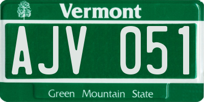 VT license plate AJV051