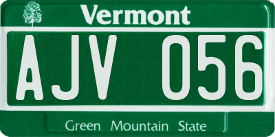 VT license plate AJV056