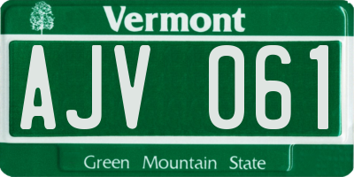 VT license plate AJV061