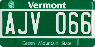 VT license plate AJV066