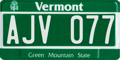 VT license plate AJV077