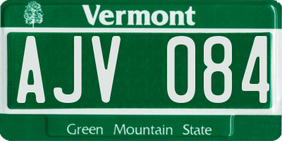 VT license plate AJV084