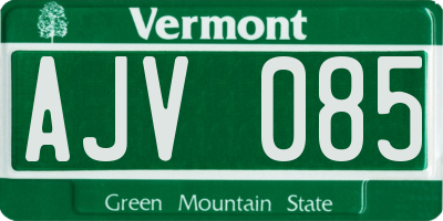 VT license plate AJV085