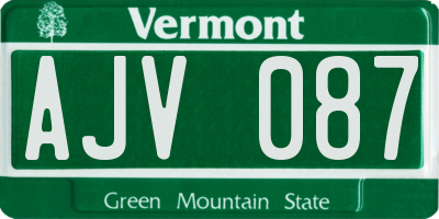 VT license plate AJV087