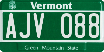 VT license plate AJV088