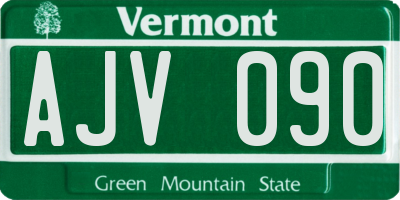 VT license plate AJV090