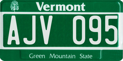 VT license plate AJV095