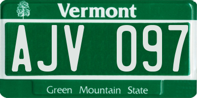 VT license plate AJV097