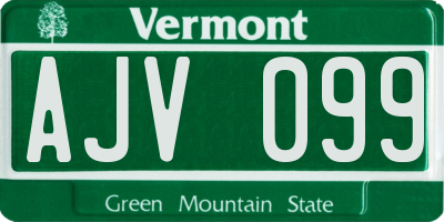 VT license plate AJV099