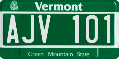 VT license plate AJV101
