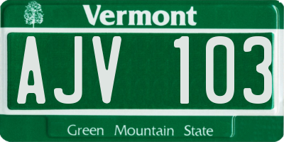 VT license plate AJV103