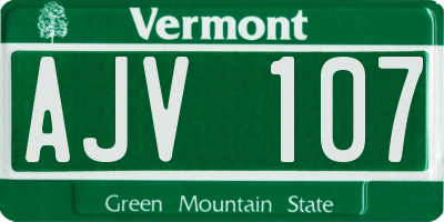 VT license plate AJV107