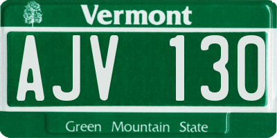 VT license plate AJV130