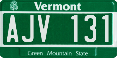 VT license plate AJV131