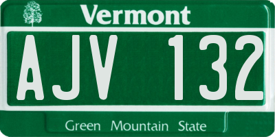 VT license plate AJV132