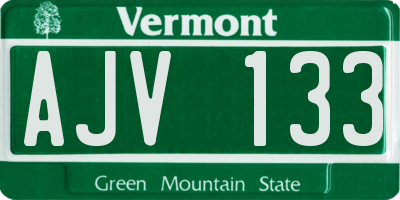 VT license plate AJV133