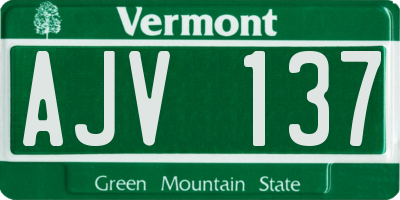 VT license plate AJV137