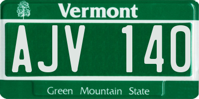 VT license plate AJV140