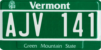 VT license plate AJV141