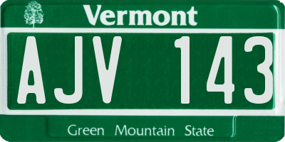 VT license plate AJV143