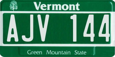 VT license plate AJV144