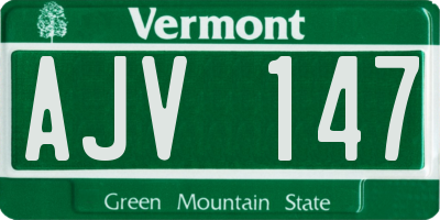 VT license plate AJV147