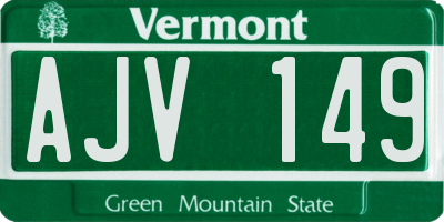 VT license plate AJV149