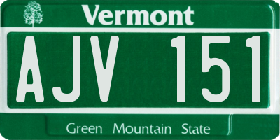 VT license plate AJV151