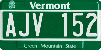 VT license plate AJV152